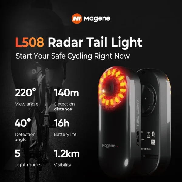 Fanale Posteriore Radar per Bici Magene L508 Ricaricabile Type-C