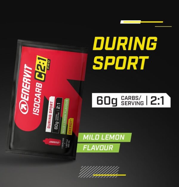 Miscela in polvere per bevanda energetica ISOCARB C2:1PRO in busta Enervit Gusto Mild Lemon - immagine 2