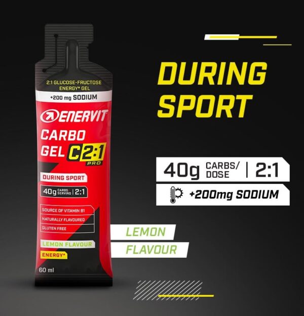 Gel energetico Carbo Gel C2:1PRO Enervit Gusto Limone con Sodio - immagine 5