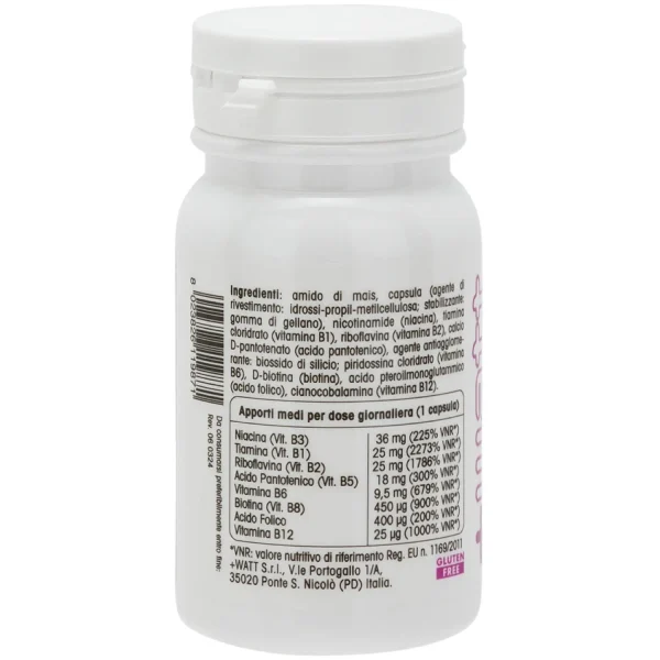 Integratore alimentare +watt 60 capsule vegetali Vitamina B Strong formula - immagine 2