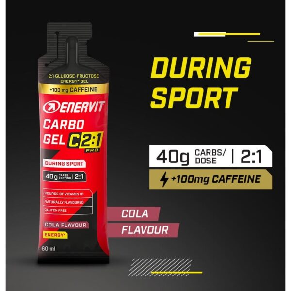 Gel energetico Carbo Gel C2:1PRO Enervit Gusto Cola con caffeina - immagine 2
