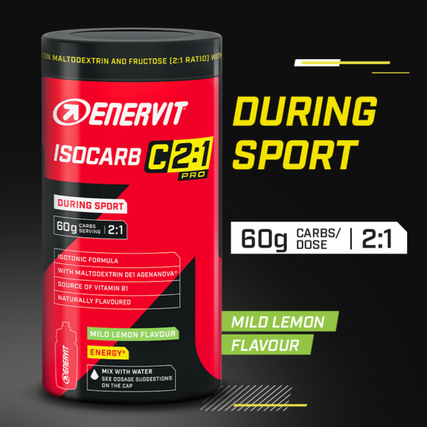 Miscela in polvere per bevanda energetica ISOCARB C2:1PRO Enervit Gusto Mild Lemon - immagine 2