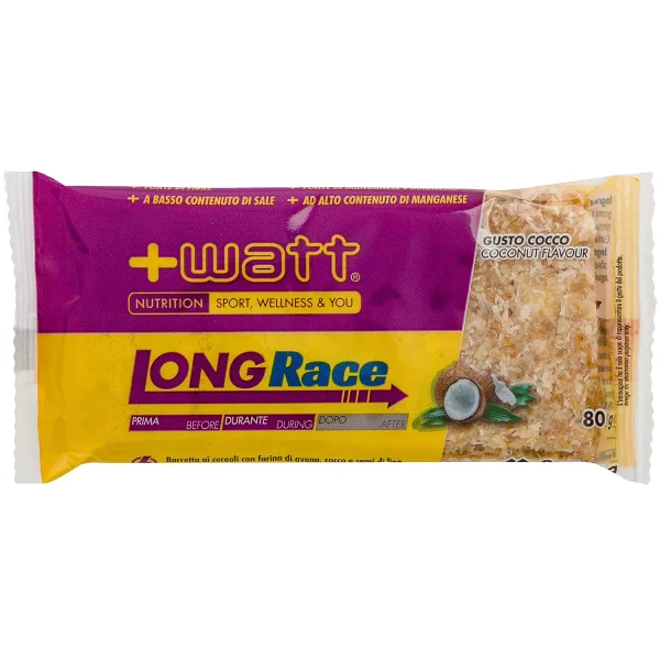 Barretta energetica LONG RACE +watt ai cereali gusto cocco